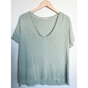 Marine Layer Tee Shirt Large V Neck Sage Seafoam Green Short Sleeve Cotton Modal